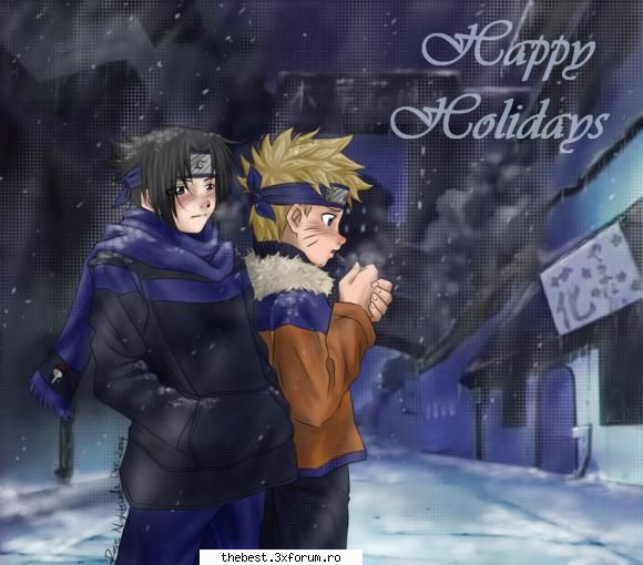 naruto and sasuke, iarna. naruto uzumaki